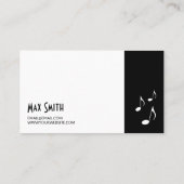 Music Instructor  Business Card Visitekaartje (Achterkant)