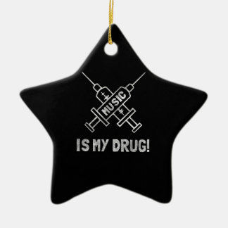 Music Is My Drug - Love Music - Straight Edge Keramisch Ornament