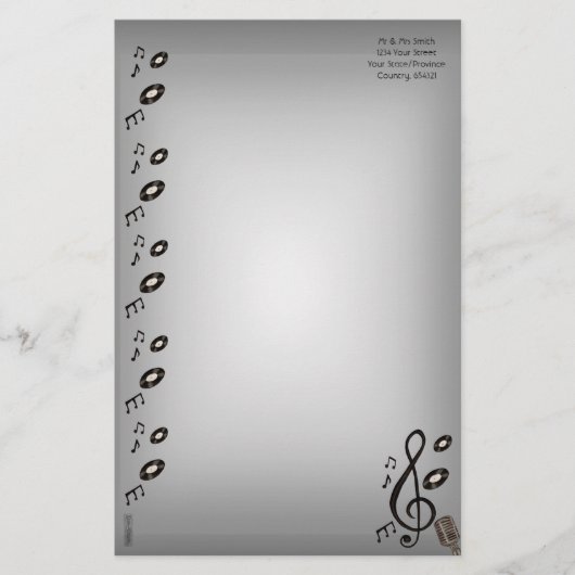 Music Lover Briefpapier (Voorkant)