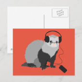 Music Lover Ferret Briefkaart (Voorkant / Achterkant)