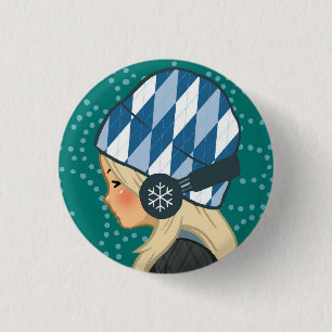 Music Lover (Hoofdtelefoon Meisje) v.2 Button