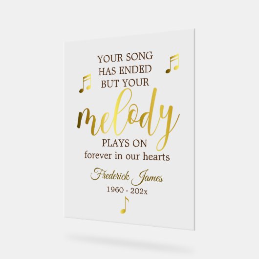 Music Lover Memorial Keepsaké (Angle)