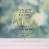 Music Lover Memorial Keepsake Acryl Bord (Neutraal)