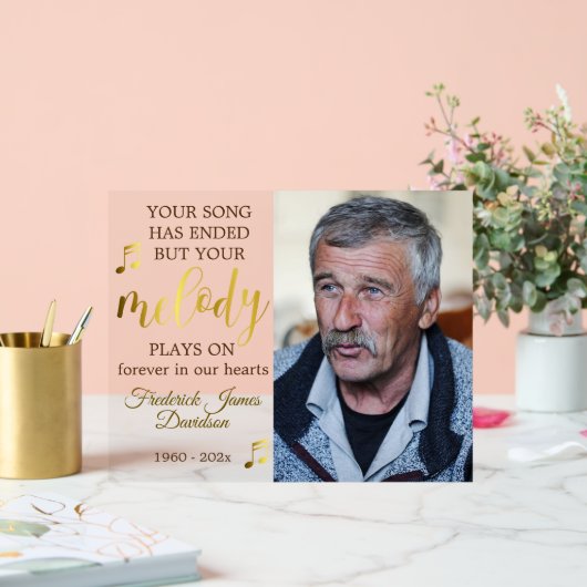 Music Lover Memorial Photo Keepsaké (Mariage)