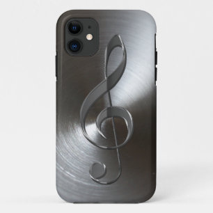 Music-lover's Silver Treble Clef iPhone 5 Hoesje