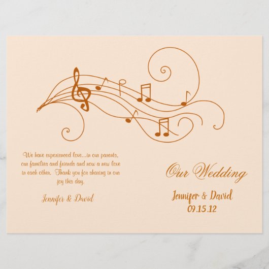Music Lovers Wedding Program (Voorkant)