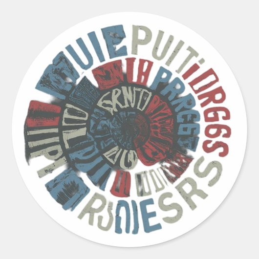 Music Lyrics Ronde Sticker (Voorkant)