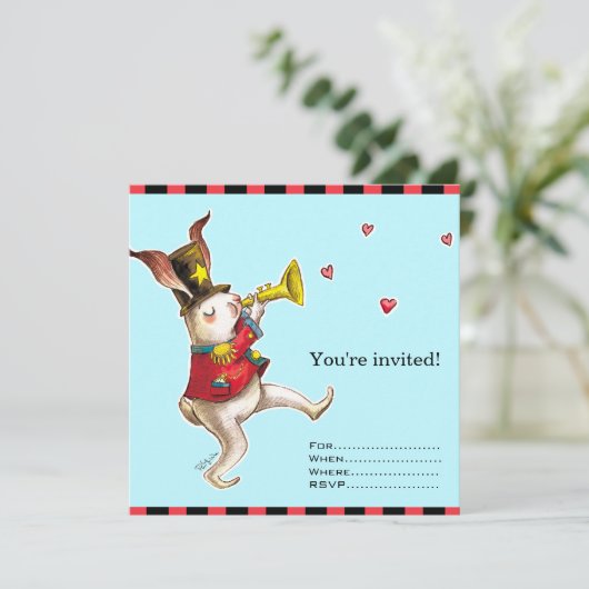 Music Maker ! Carte d'invitation Rabbit (Debout devant)