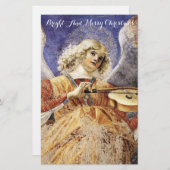 MUSIC MAKING ANGEL kerstgroeten Briefpapier (Voorkant / Achterkant)