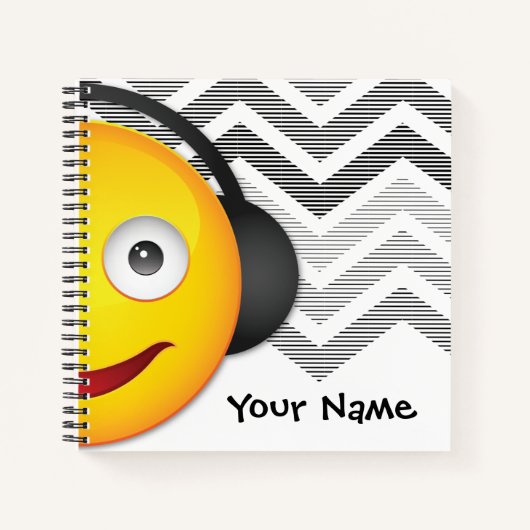 Music Mania Face Emoji Notitieboek (Voorkant)