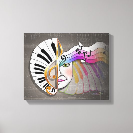 MUSIC MASK Gallery Wrapped Canvas (Voorkant)