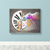 MUSIC MASK Gallery Wrapped Canvas Afdruk (Insitu (Houten vloer))