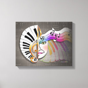 MUSIC MASK Gallery Wrapped Canvas Afdruk
