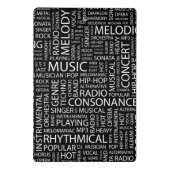 MUSIC-modelwoordwolk Mini Klembord (Achterkant)