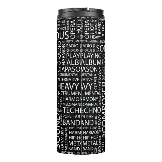 MUSIC-modelwoordwolk Thermosbeker (Achterkant)