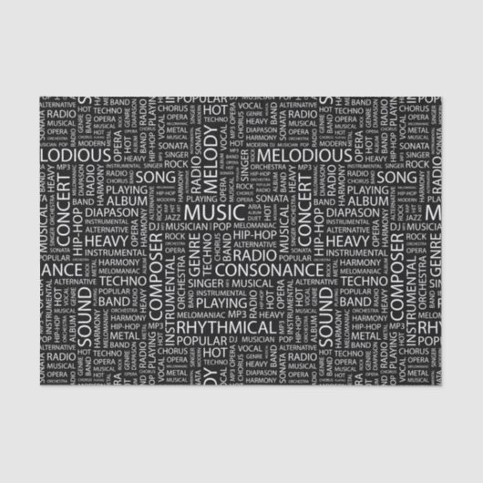 MUSIC-modelwoordwolk Tissuepapier (Voorkant)