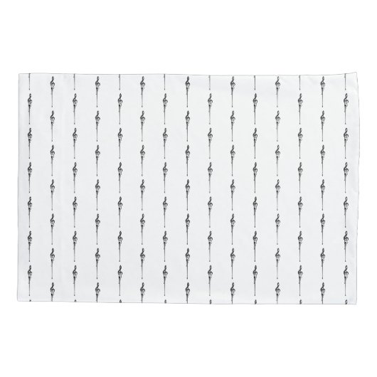 Music Motif Melting Treble Clef Black en White Kussensloop (Achterkant-Links)
