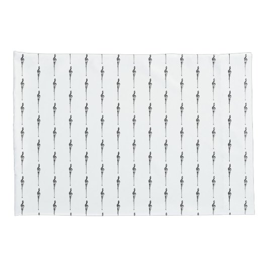 Music Motif Melting Treble Clef Black en White Kussensloop (Achterkant-Rechts)