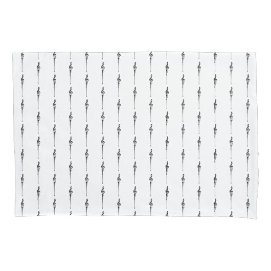 Music Motif Melting Treble Clef Black en White Kussensloop (Voorkant-Links)