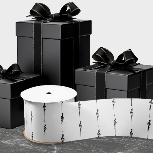 Music Motif Melting Treble Clef Black en White Lint