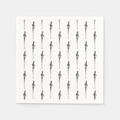 Music Motif Melting Treble Clef Black en White Servet (Voorkant)
