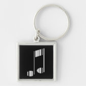MUSIC NOTE BAR CODE Muziektreincodepatroon Sleutelhanger (Voorkant)