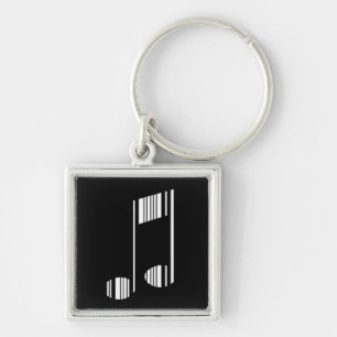 MUSIC NOTE BAR CODE Muziektreincodepatroon Sleutelhanger