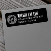 Music Note Black & White Adres Etiket