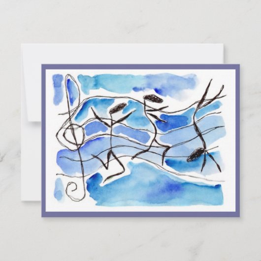 Music Note Danceurs Considérant Ou Fête INVITATION (Devant)