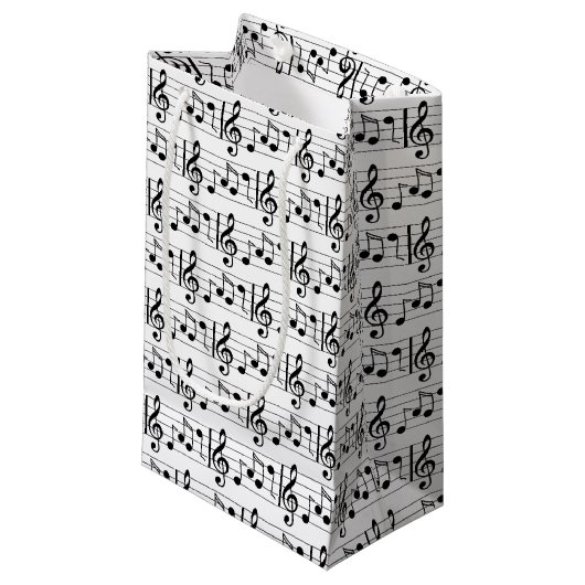 Music Note Gift Bag Klein Cadeauzakje (Voorkant Gekanteld)
