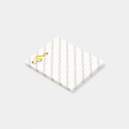 Music Note Gold  (Schuin)