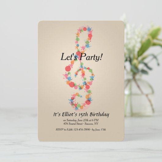 Music Note Invitation (Debout devant)