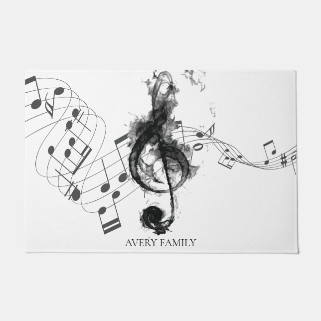 Music Note Luxe gepersonaliseerd Deurmat (Voorkant)