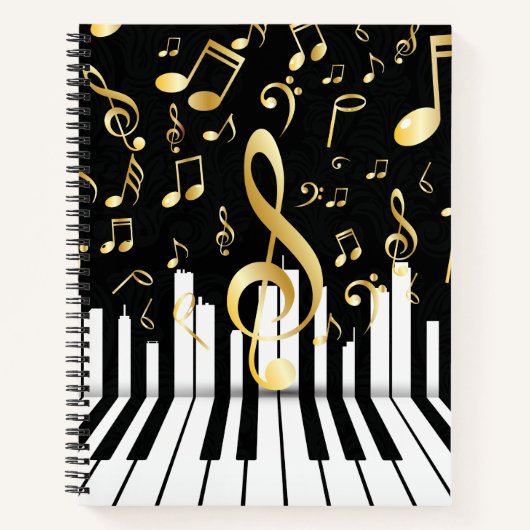 Music Note Luxe Royal piano toetsen Notitieboek (Voorkant)