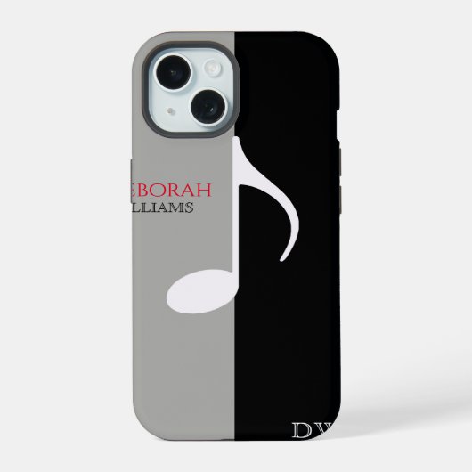 Music Note moderne noir & gris (Verso)