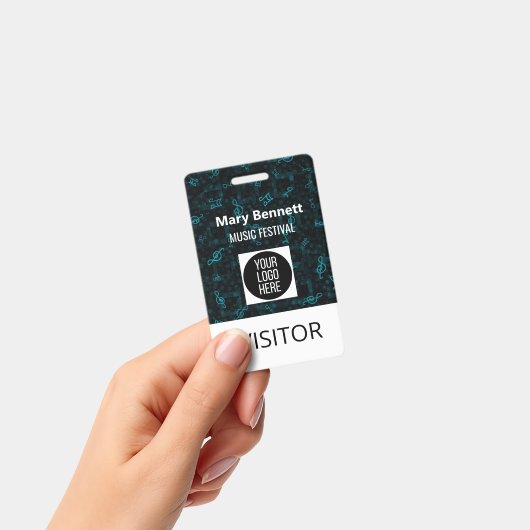 Music Note Pattern Lanyard | Event Badge Holder |  (À main)