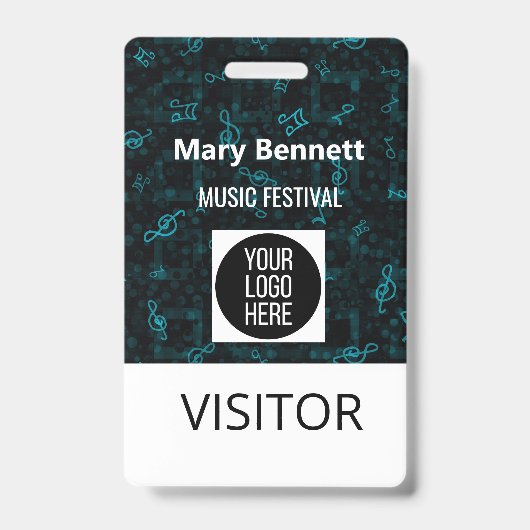 Music Note Pattern Lanyard | Event Badge Holder |  (Dos)