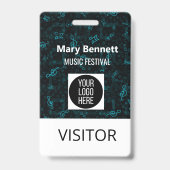 Music Note Pattern Lanyard | Event Badge Holder |  (Face)