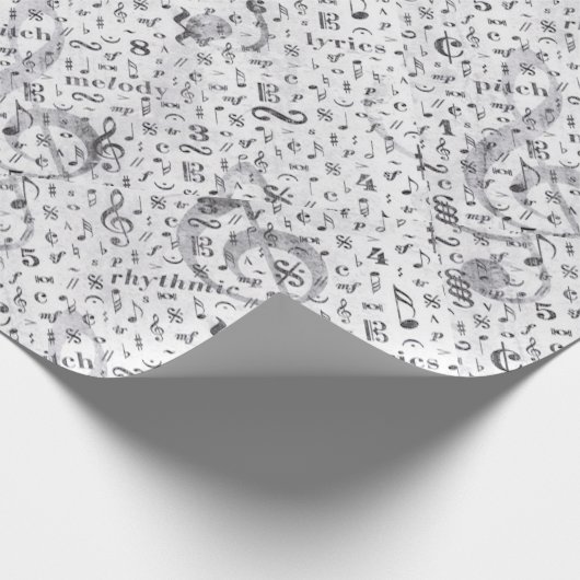 Music Note Pattern Music Theme Cadeaupapier (Hoek)