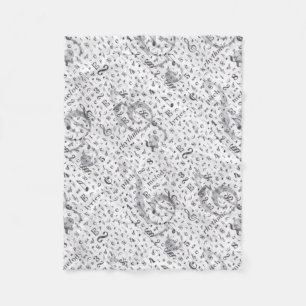 Music Note Pattern Music Theme Fleece Deken