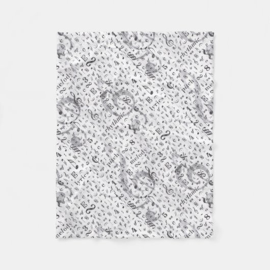 Music Note Pattern Music Theme Fleece Deken (Voorkant)