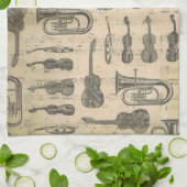 Music Note Pattern Music Theme Kitchen Towel Theedoek (Gevouwen)
