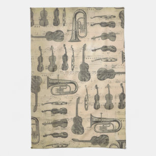 Music Note Pattern Music Theme Kitchen Towel Theedoek