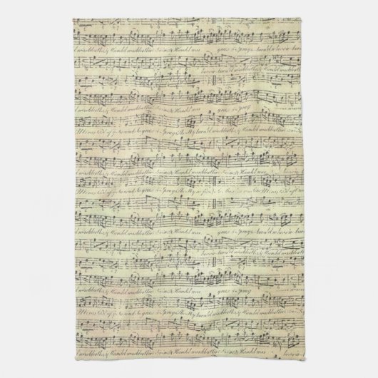 Music Note Pattern Music Theme Kitchen Towel Theedoek (Verticaal)
