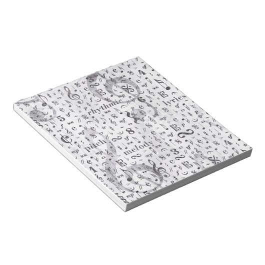 Music Note Pattern Music Theme Notitieblok (Schuin)
