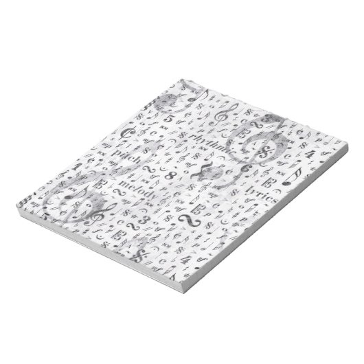 Music Note Pattern Music Theme Notitieblok (Gedraaid)