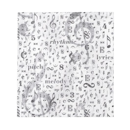 Music Note Pattern Music Theme Notitieblok (Voorkant)
