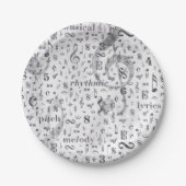 Music Note Pattern Music Theme Papieren Bordje (Voorkant)