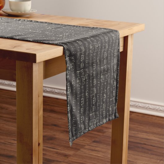 Music Note Pattern Music Theme Table Runner Korte Tafelloper (Voorbeeld)