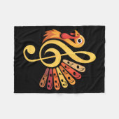 Music Note Symbol Turkey Teacher Fall Thanksgiving Fleece Deken (Voorkant (Horizontaal))